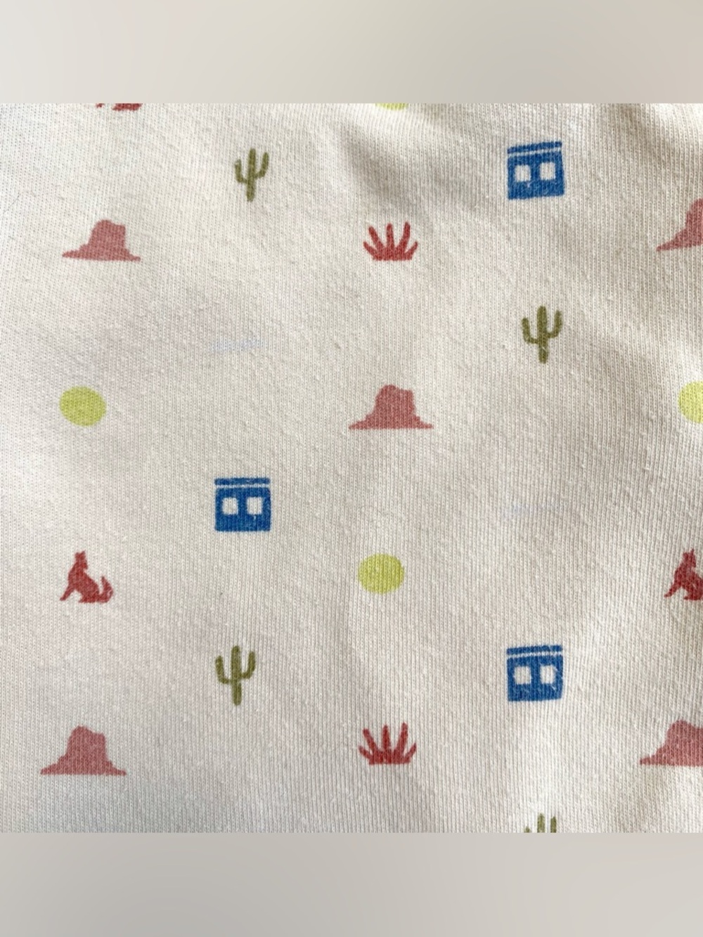 Pact Organic Cotton Cream Desert Baby Leggings in Cactus Print, Unisex 9-12 M - Picture 5 of 5